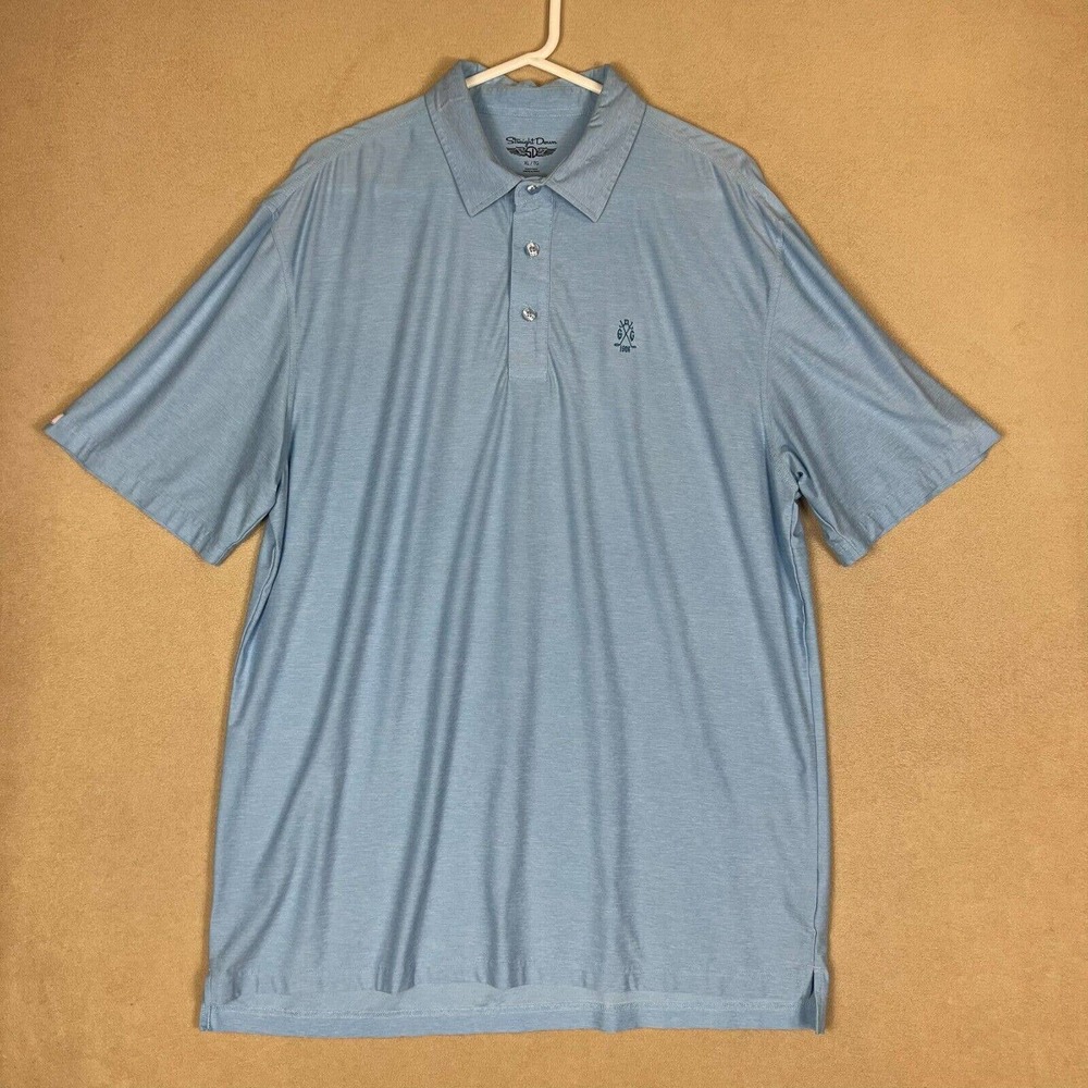 Straight Down‎ Polo Shirt Adult Extra Large Blue Golf Golfing GAG Logo Mens
